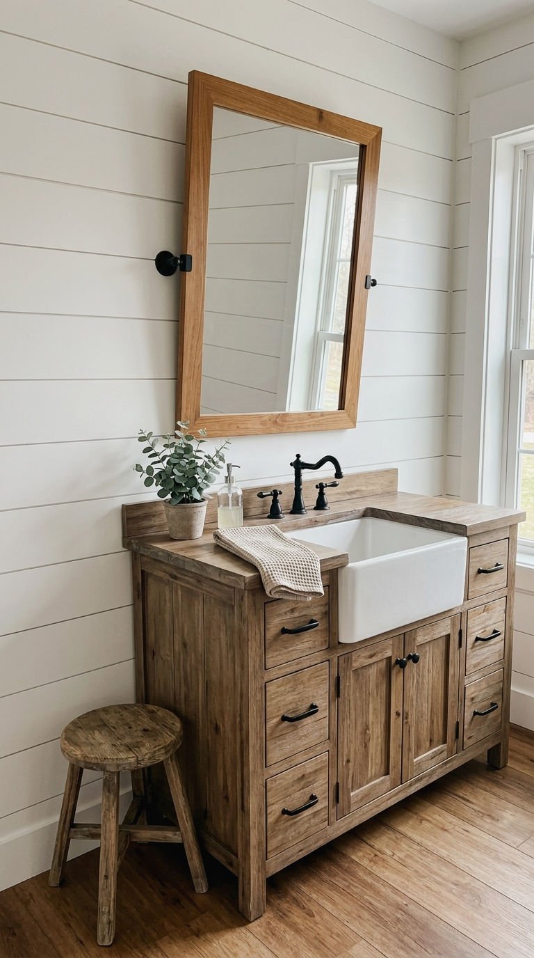 22. Pivot Mirror on Farmhouse Vanity