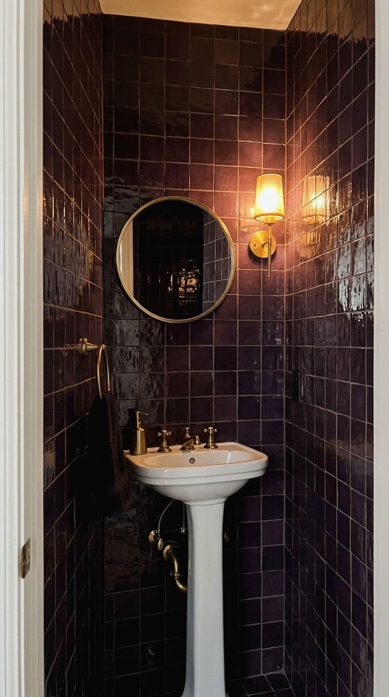 15. Powder Room Purple Tile Moment