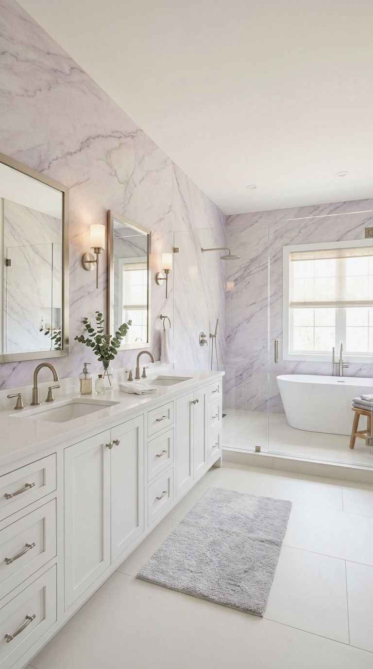 6. Purple Marble Look Porcelain Tile