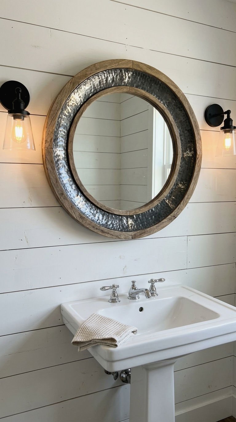3. Round Farmhouse Bathroom Mirror Charm