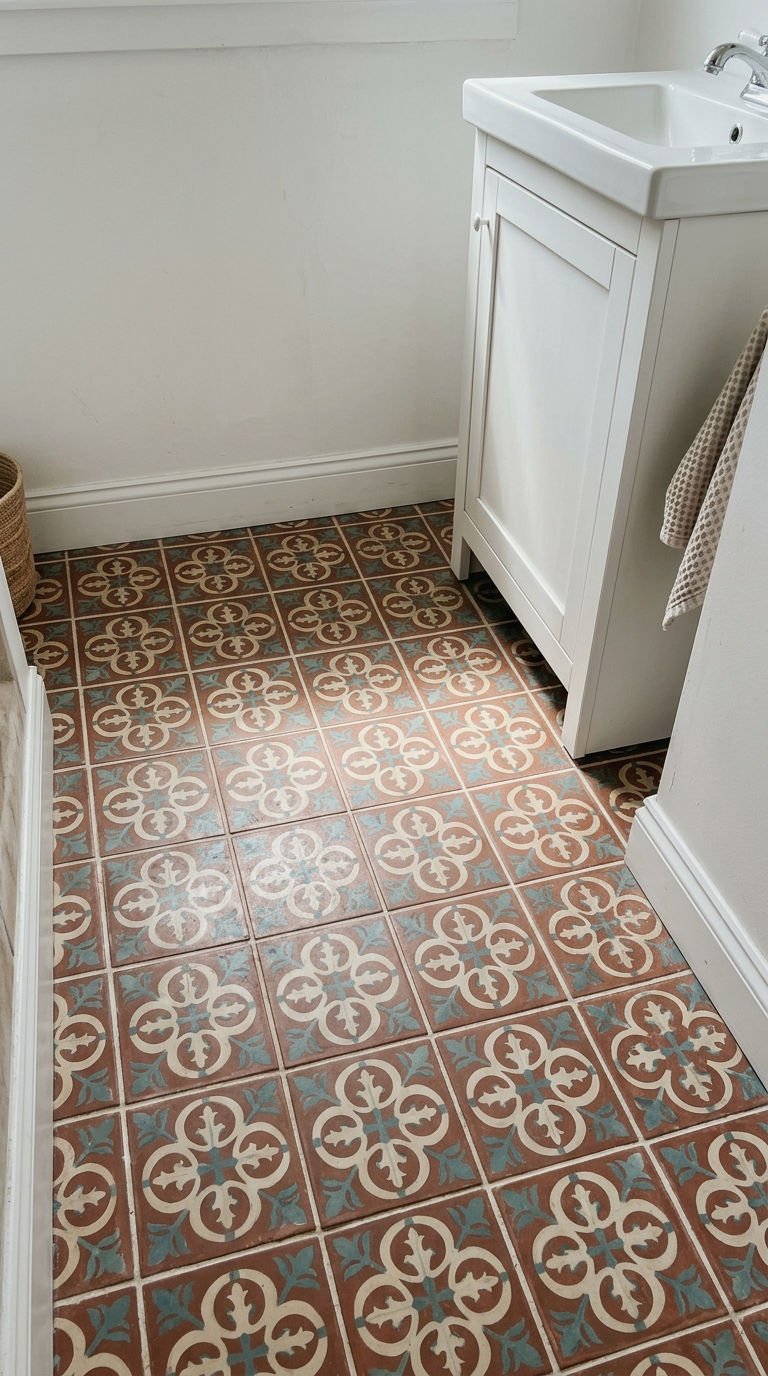 8. Rust Patterned Encaustic Floor Tile