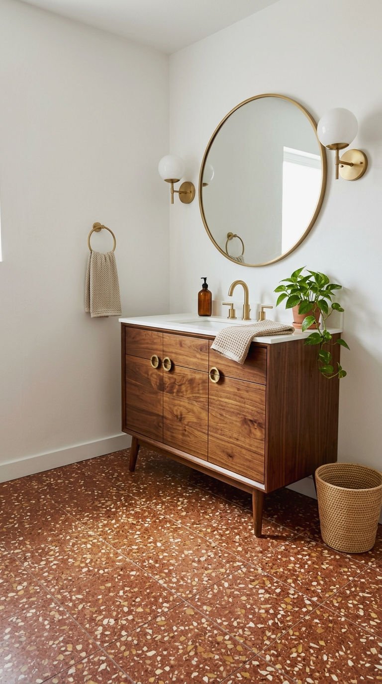 17. Rust Terrazzo Tile Retro Vibes