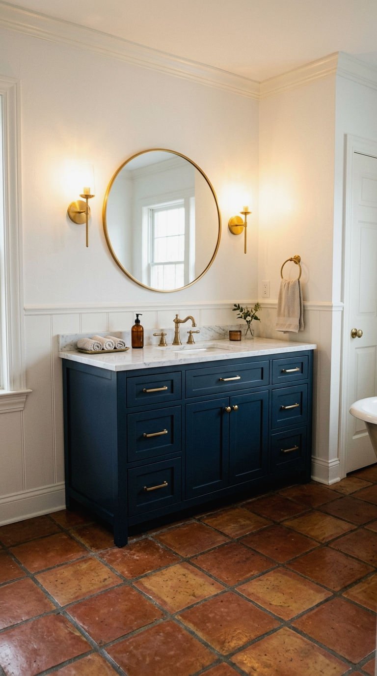 12. Rust and Navy Tile Contrast