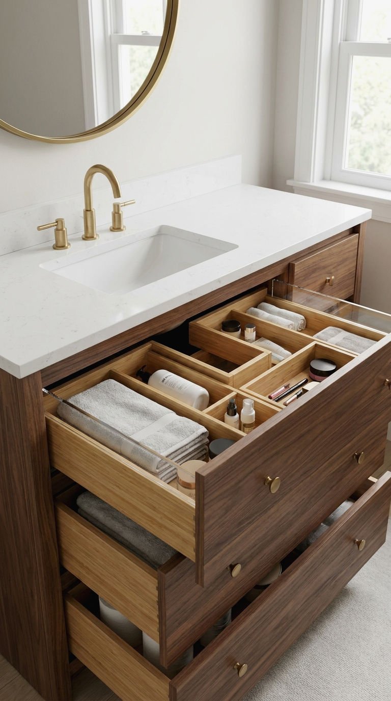 20. Single Sink Vanity With Drawers