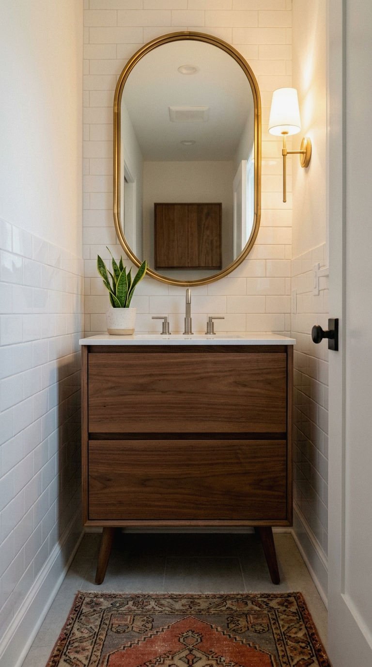 15. Slim 30 Inch Mid Century Vanity