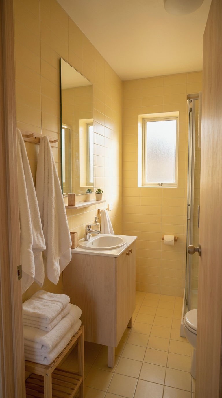 7. Soft Butter Yellow Floor to Ceiling Tile
