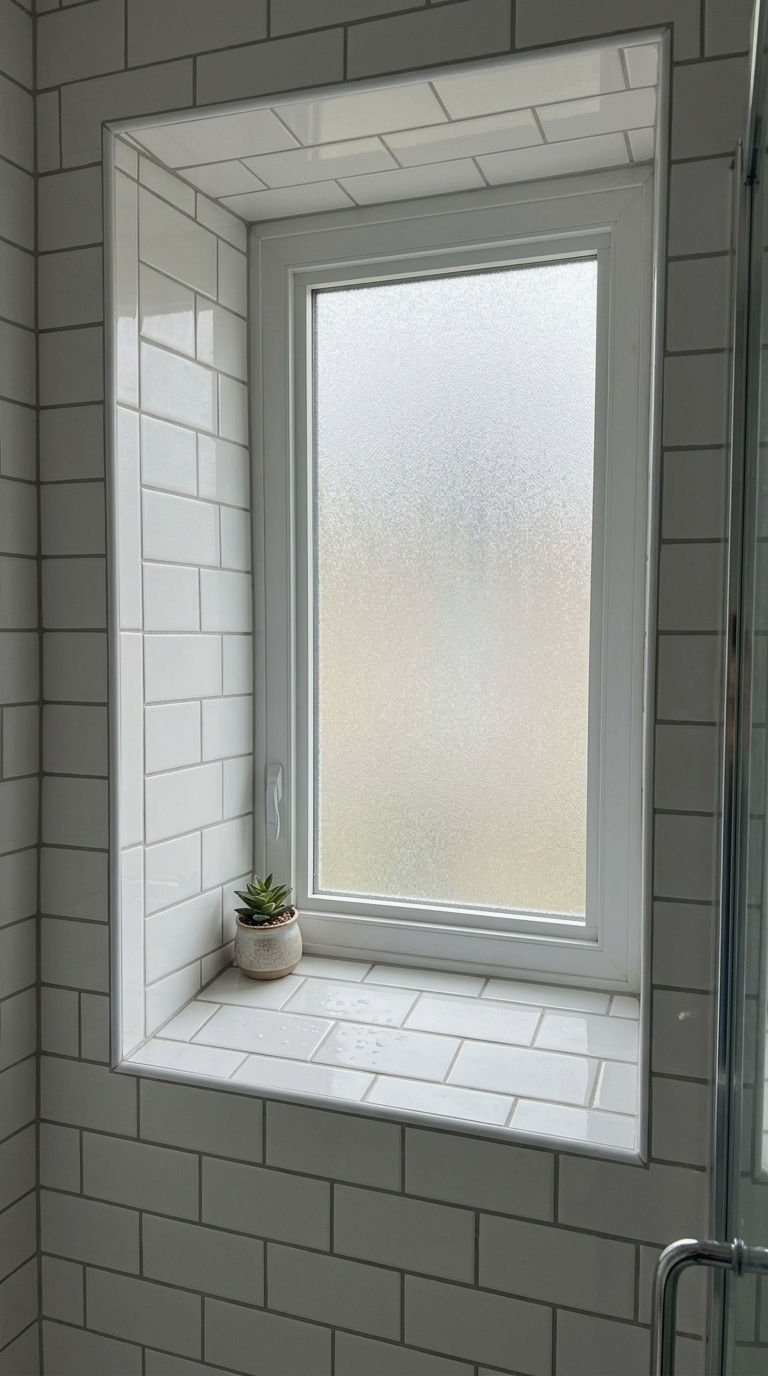 21. Subway Tile Wrapped Around a Shower Window