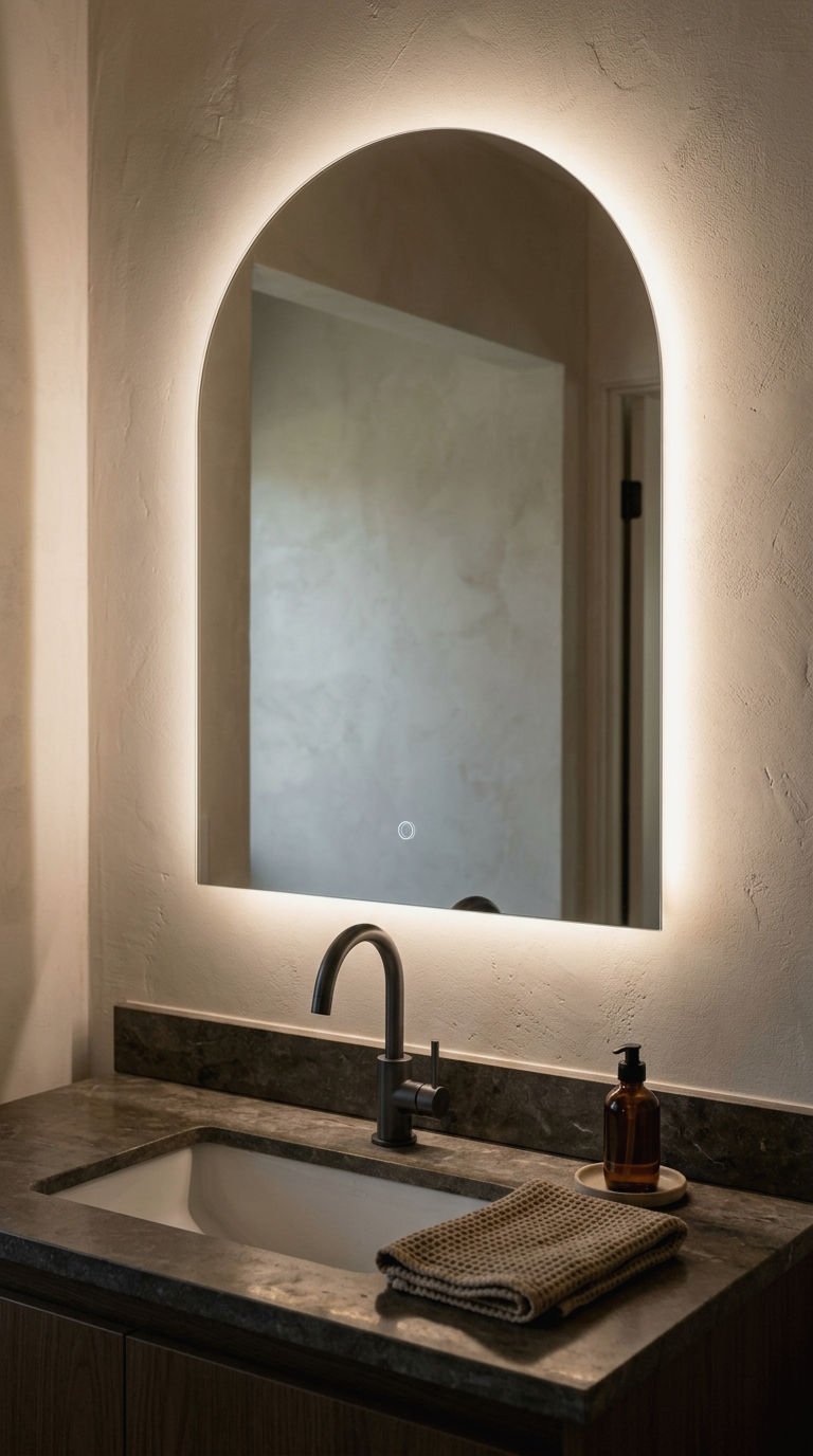 18. Touch Sensor Arched LED Mirror