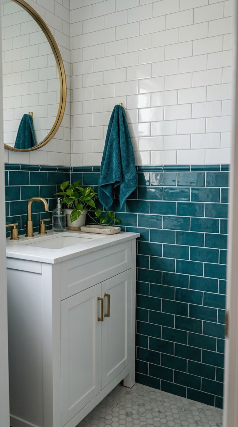 16. Two-Tone Subway Tile Color Block