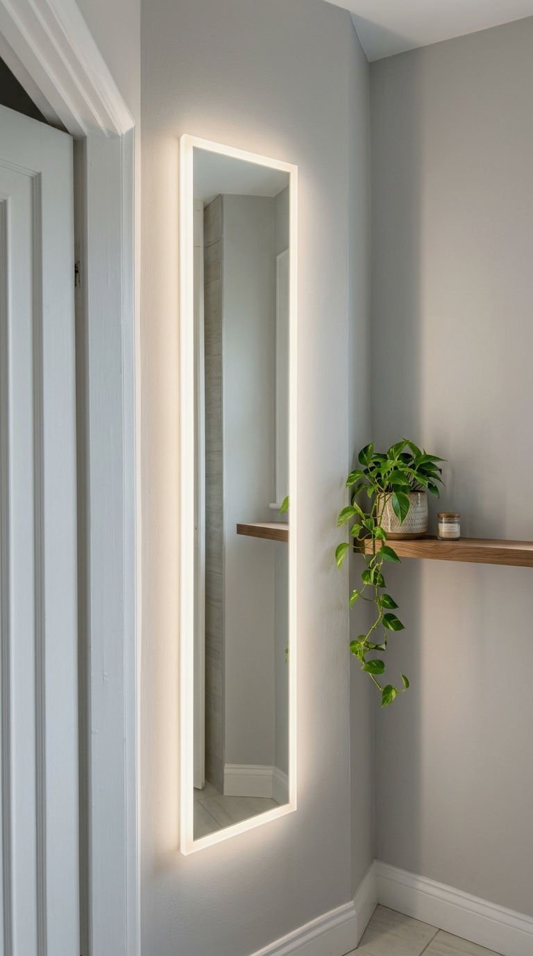 17. Vertical LED Mirror for Narrow Walls