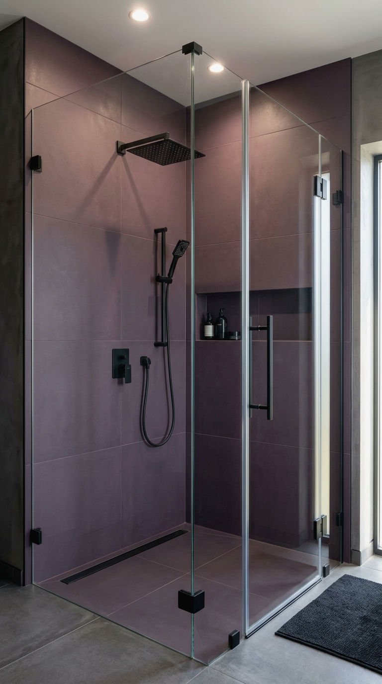 19. Violet Large Format Tile Surround